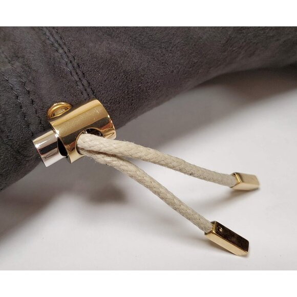 CHLOE ANKLE BOOTS DRAWSTRING SHEEPSKIN FOLD OVER BOOTIES sz 40 9.5 - Picture 6 of 11